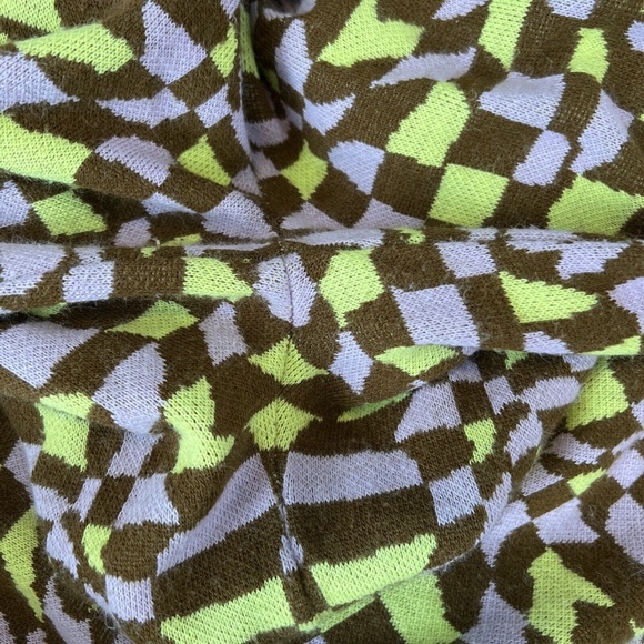 ASOS Geometric Print Purple/Brown Knit Flare Pant Size 0 - Picture 4 of 9